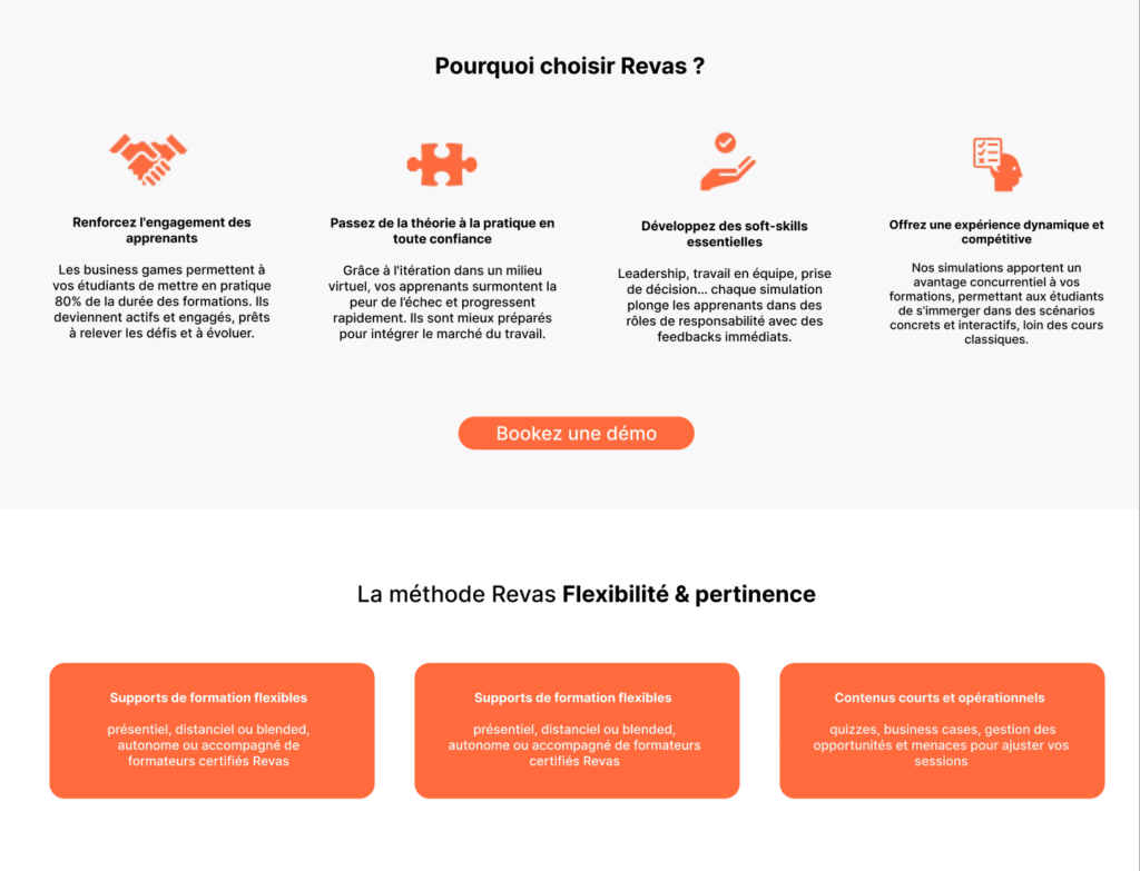 landing page revas