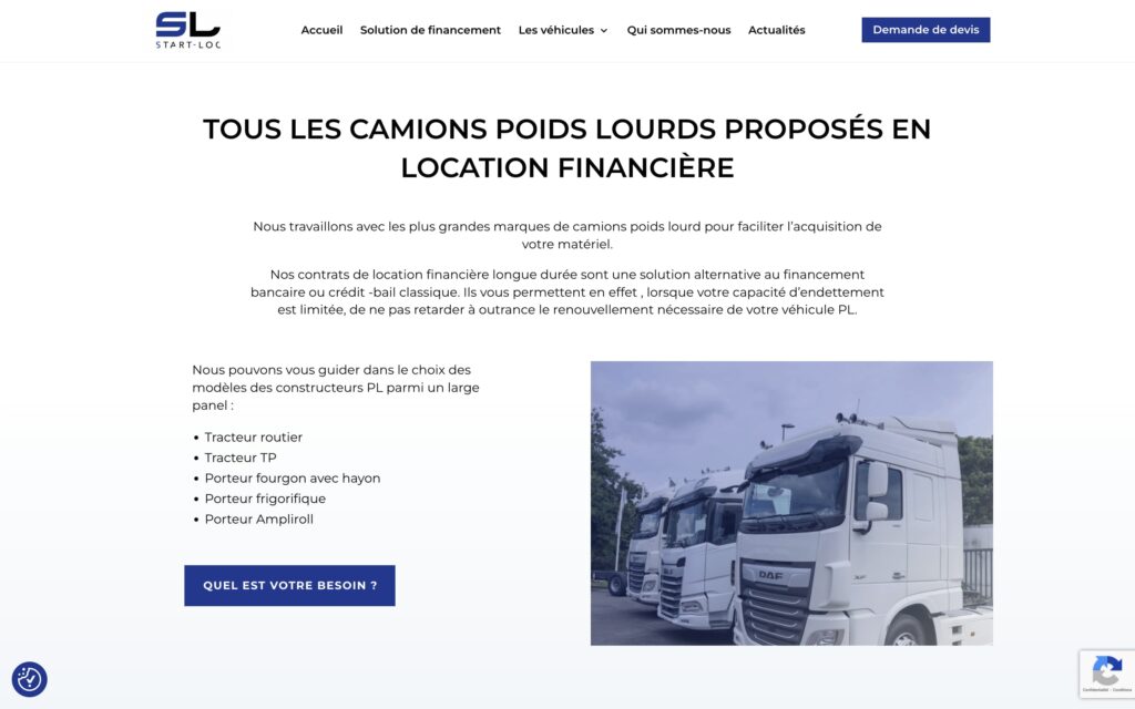 Page poids-lourd start-loc