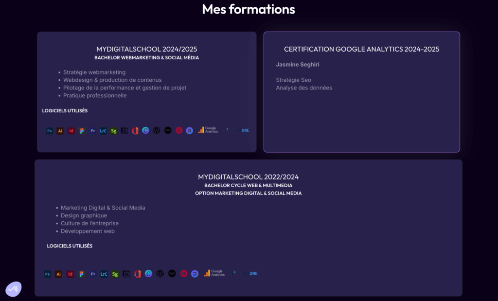 site web jasmine seghiri marketing communication et digital