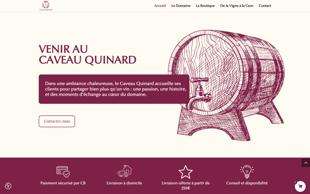 pied de page site e-commerce caveau quinard
